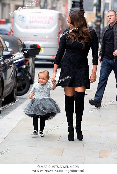 Tamara Ecclestone, accompanied by her daughter Sophia, as she attends a breakfast she is hosting at the George Club in Mayfair, London