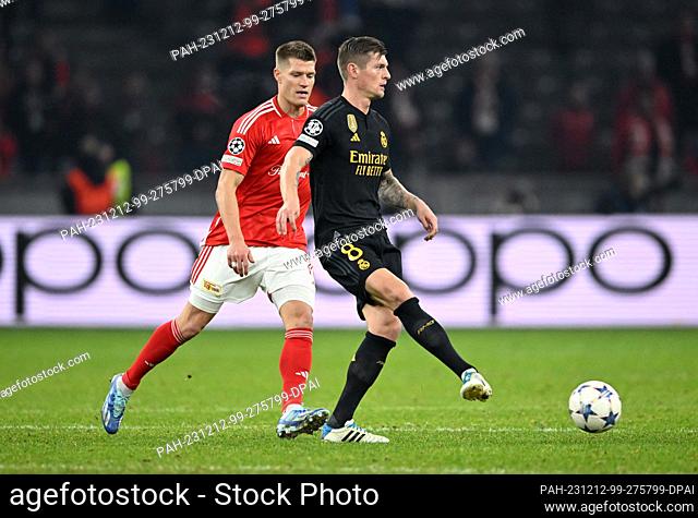 12 December 2023, Berlin: Soccer, Champions League, 1. FC Union Berlin - Real Madrid, Group stage, Group C, Matchday 6, Olympiastadion