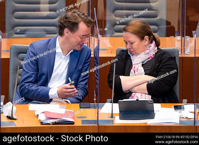 18 June 2021, North Rhine-Westphalia, Duesseldorf: Ursula Heinen-Esser (CDU), Minister for the Environment, Agriculture, Nature Conservation and Consumer...