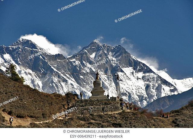 Stupa in front of the mt Lhotse