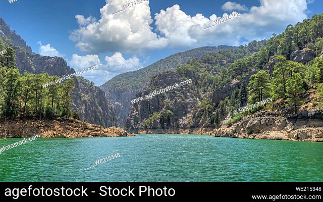 Green Canyon and Manavgat River in the mountains of Antalya region, Turkey, on a sunny summer day