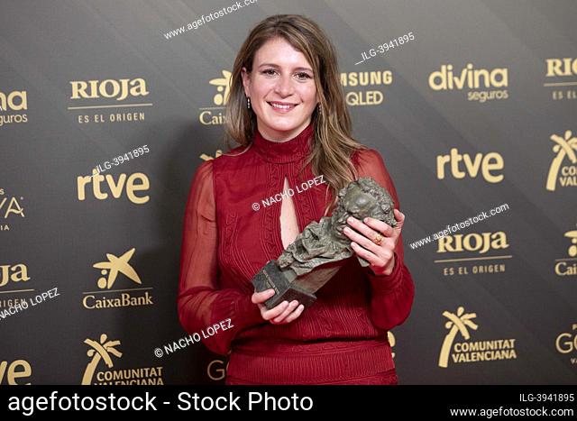 Clara Roquet attends to Goya Cinema Awards 2022 red carpet at Palau de les Arts photocall on February 13, 2022 in Valencia, Spain