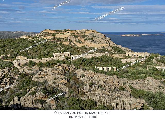 Batteria di Capo d'Orso, military barracks on the Bear Rock near Palau, Sassari province, Gallura region, Sardinia, Italy