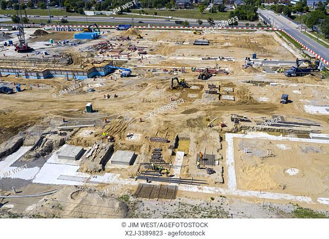 Detroit, Michigan - Construction of a new 2, 280-bed jail for Wayne County. The $533 million complex will also house 25 courtrooms and a 160-bed juvenile...