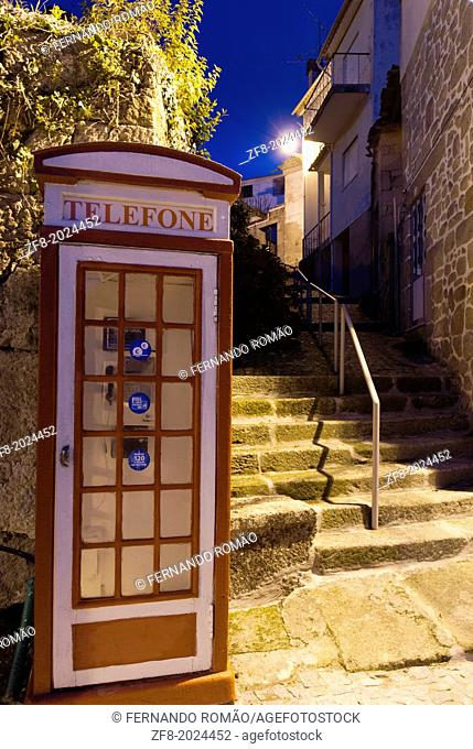 Traditional telephone box at Aldeia das Dez, Portugal