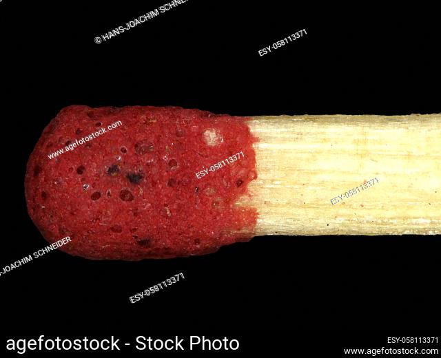 safety match, macro of the head
