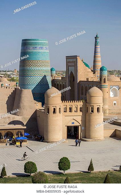 Uzbekistan, Khorezm Region, Khiva City, Itchan Kala, Kalta Minor Minaret, UNESCO World Heritage, Western Gate
