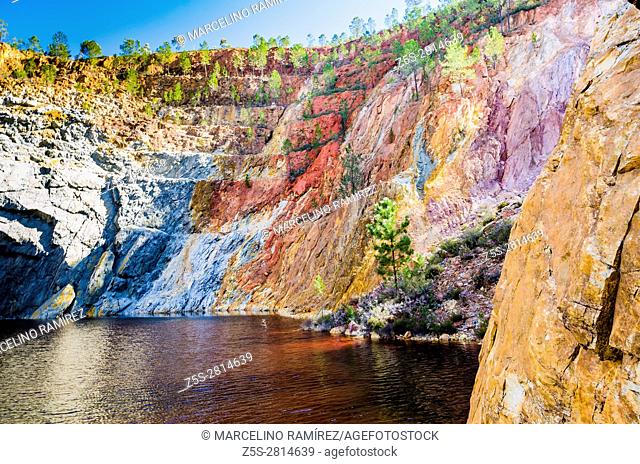 Peña del Hierro Mine, currently open as a tourist attraction. Rio Tinto mining area. Minas de Riotinto, Huelva, Andalusia, Spain, Europe
