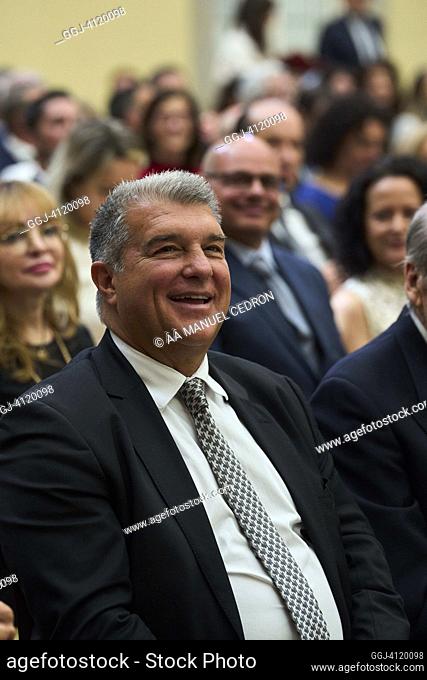 Joan Laporta attends the National Sports Awards 2021 at El Pardo Royal Palace on April 18, 2023 in Madrid, Spain