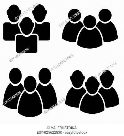 People Talking Icon Set Isolated on White Background. Symbol of Persons