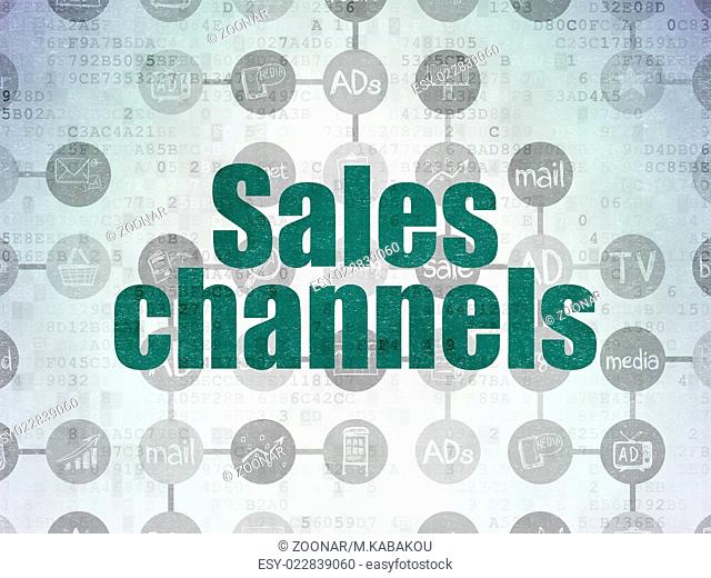 Marketing concept: Sales Channels on Digital Paper background