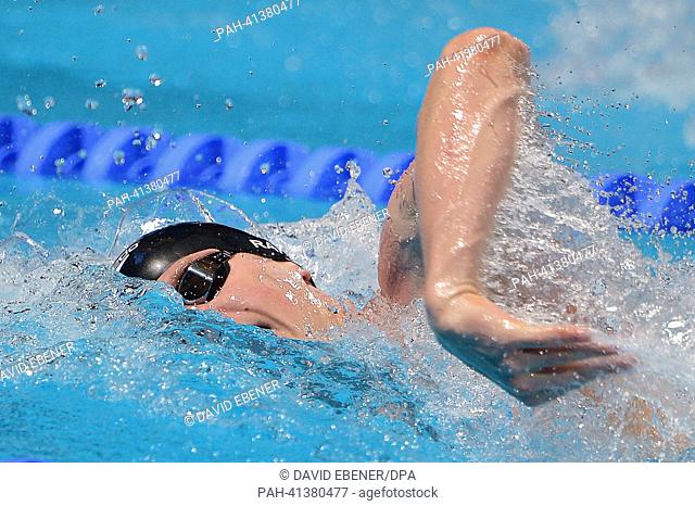 Clemens Rapp of Germany swims during the men's 200m Freestyle semifinal of the swimming event of the 15th FINA Swimming World Championships at Palau Sant Jordi...