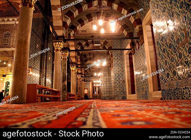 Inside Yeni mosque in Istanbul, Turkey