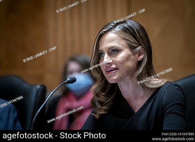 Amber Faye McReynolds appears before a Senate Committee on Homeland Security and Governmental Affairs nominations hearing