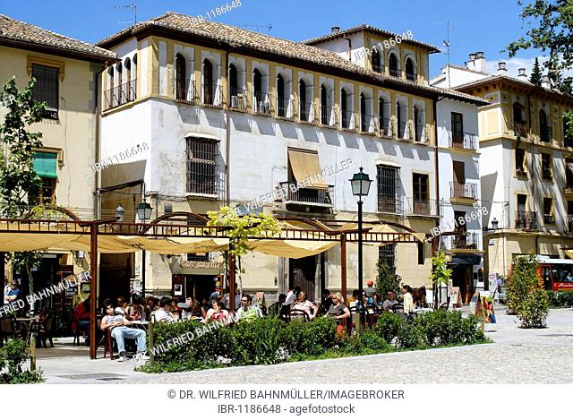 Restaurant in the valley of the Rio Darro, Granada, Andalusia, Spain, Europe