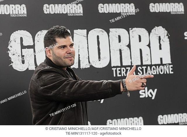 Salvatore Esposito during the photocall of tv series Gomorra - La Serie 3rd season, Rome, ITALY-13-11-2017