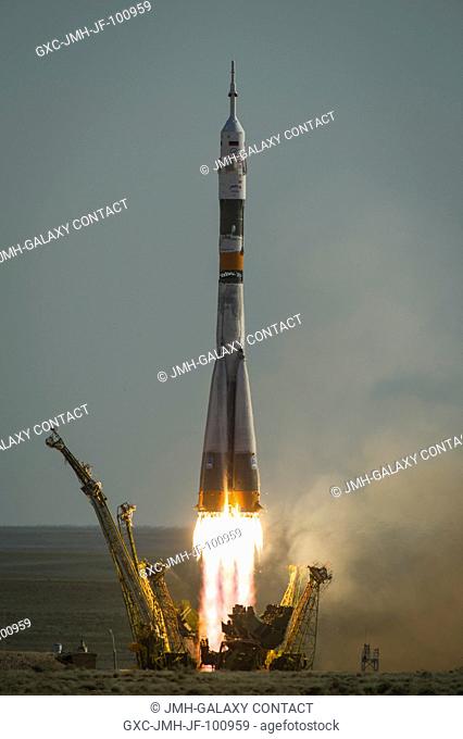 The Soyuz TMA-04M rocket launches from the Baikonur Cosmodrome in Kazakhstan on Tuesday, May 15, 2012 carrying Expedition 31 Soyuz Commander Gennady Padalka