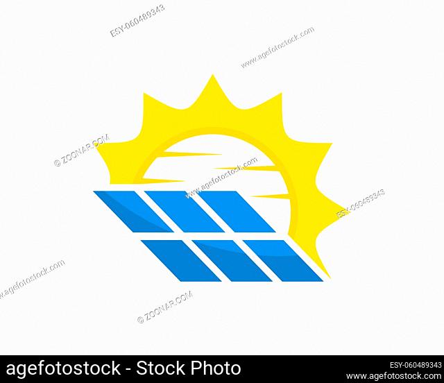 Solar energy with sunbeam logo