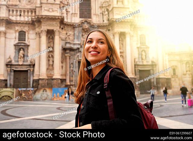 Brazilian school exchange girl visiting Europe within the exchange program