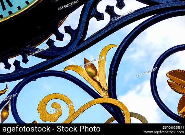 York UK 9th Sept 2020 Gold and Black intricate wrought iron work in York UK