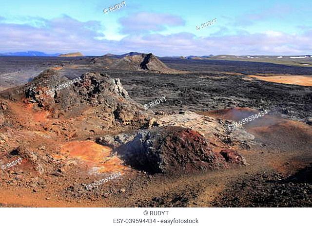 The lava field of Leirhnjukur in the north of Iceland