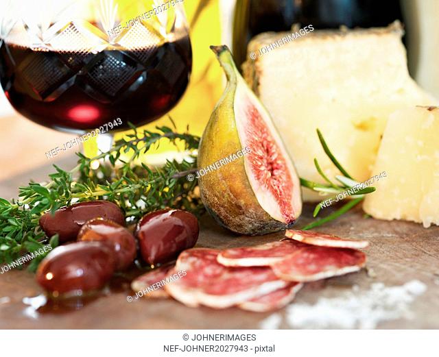 Olives, date and cheese