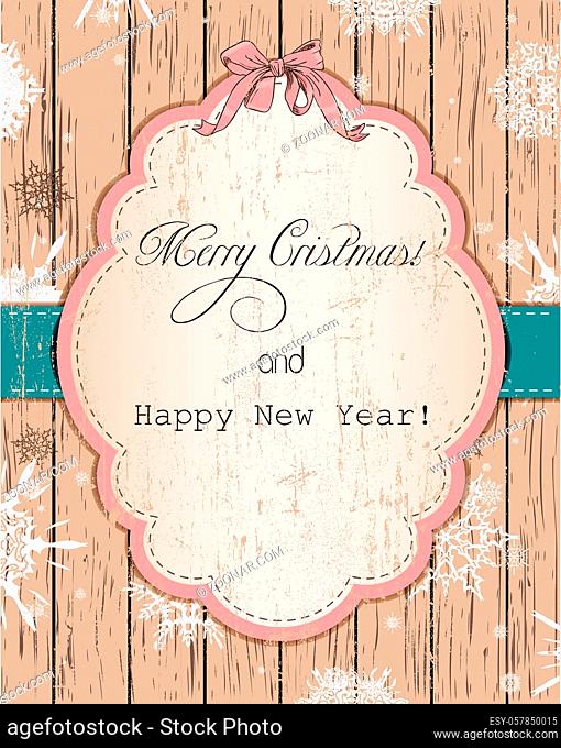 Vintage Christmas card with snowflakes pastel.Vector illustration EPS10