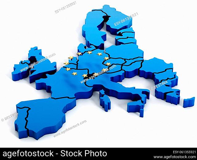 Europe map isolated on white background