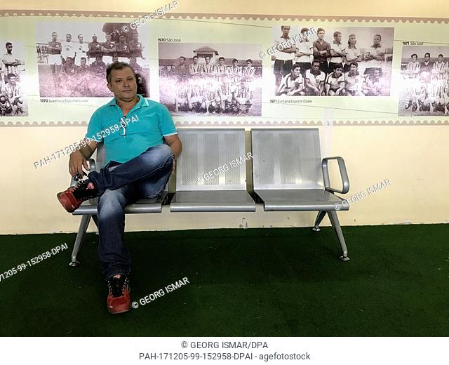 Director of the Zerao soccer stadium, Irismar ""Mazinho"" Veras, sits inside a changing room in Macapa, Brazil, 17 November 2017