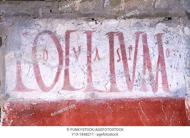 Graffitti on buildings along the Via del Abbondante, Pompeii