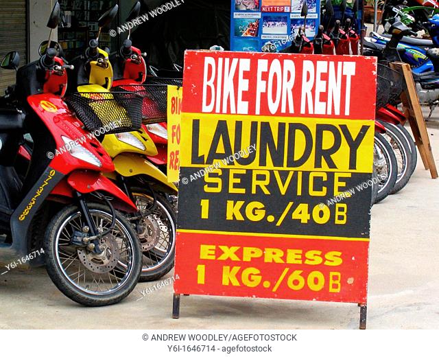 Motorcycle rent and laundry with express service Ko Pha Ngan island Thailand