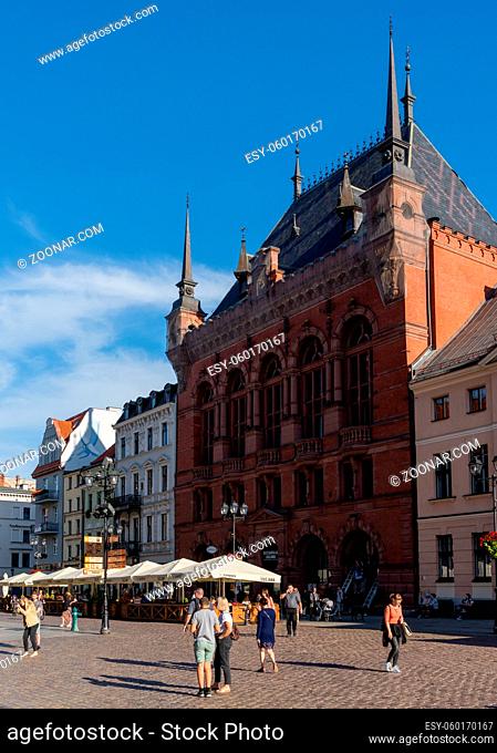 Torun, Poland - 6 September, 2021: view of the historic old city center in downtown Torun