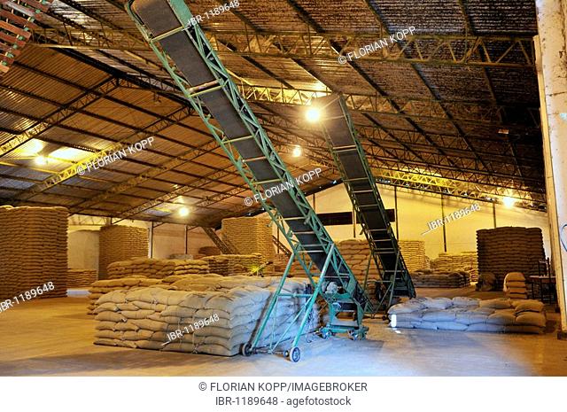 Warehouse for coffee bags, Uberlandia, Minas Gerais, Brazil, South America