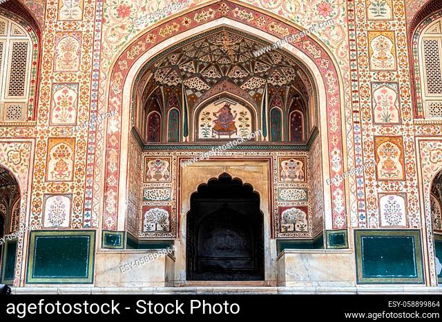 Ganesh Pol or Ganesh gate in amer fort in Jaipur, India