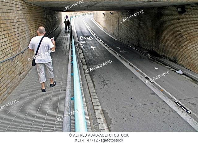 Underground acces, Badalona, Catalonia, Spain