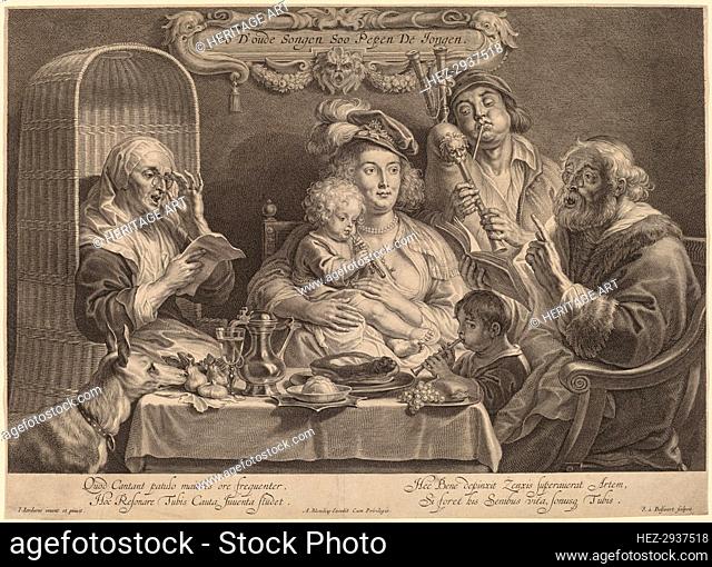 The Family Concert (As the old sing, so the young twitter). Creator: Boetius Adams Bolswert