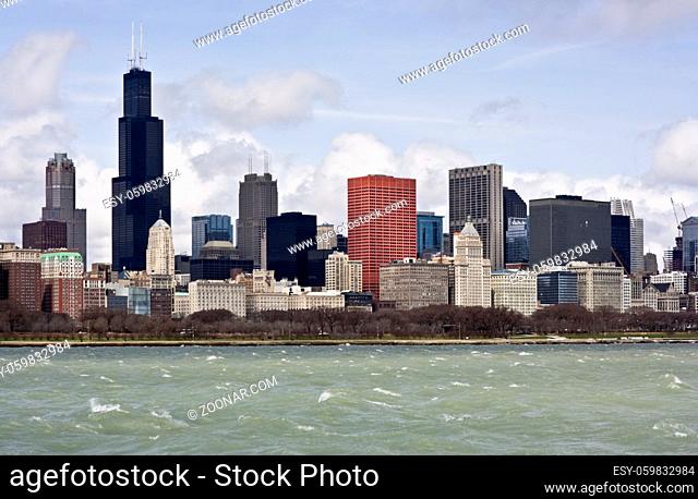 Windy Chicago - downtown from the lake