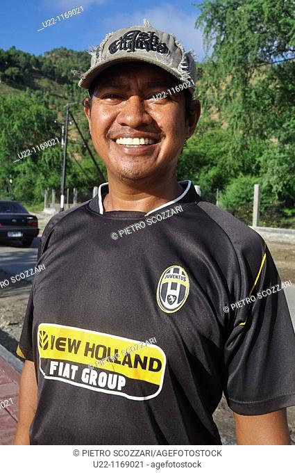 Dili (East Timor): man with a Juventus soccer team t-shirt