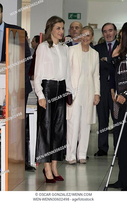 Felipe VI of Spain and Queen Letizia of Spain visit Zeta Group on its 40th anniversary in Madrid, Spain. Featuring: Queen Letizia of Spain Where: Madrid