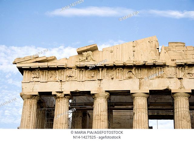 Detail of the Parthenon, Acropolis, Athens, Greece