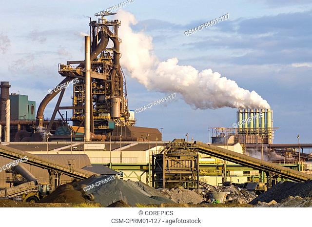 Blast furnace and cokes factory in the evening light