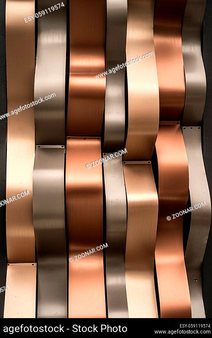 Luxury shiny golden, silver and rust-colored modern wall background