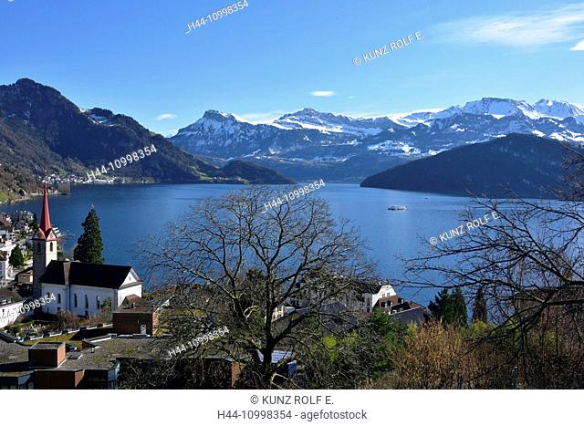 Weggis, village, Lake of Lucerne
