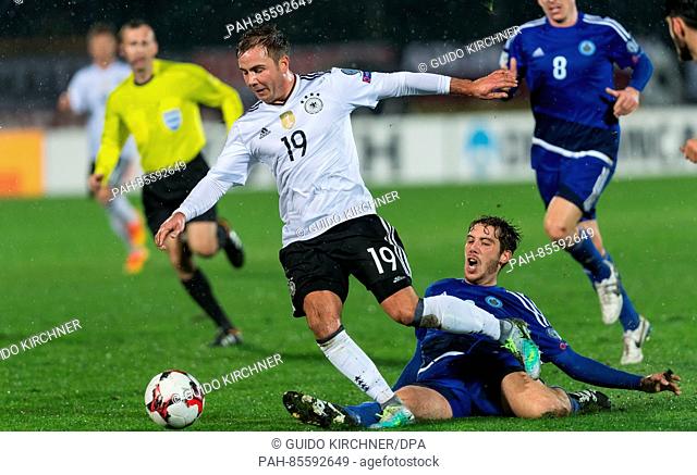 Mario Goetze in action during the soccer World Cup Group C qualification match between San Marino and Germany in Serravalle, San Marino, 11 November 2016