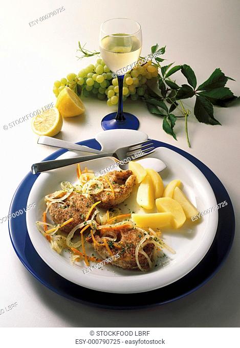 Marinated whiting steaks