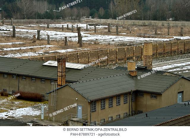 A view from the commander tower of the women's concentration camp Ravensbrueck in Fuerstenberg, Germany, 8 February 2017