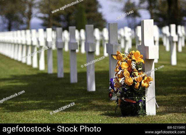 Military cemetery, Colleville sur Mer, Normandy, France, Europe