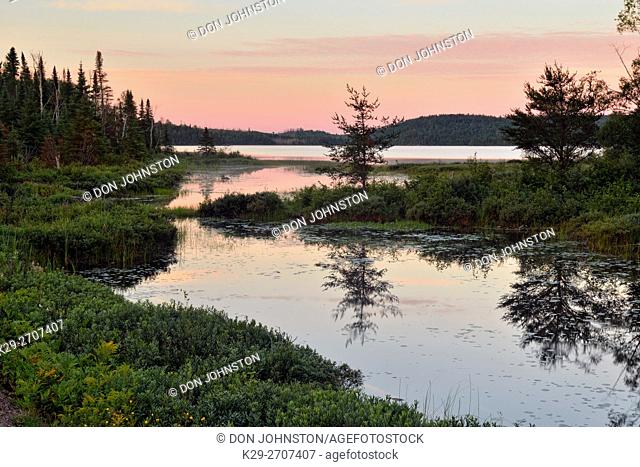 Halfway Lake at dawn, Halfway Lake Provincial Park, Ontario, Canada