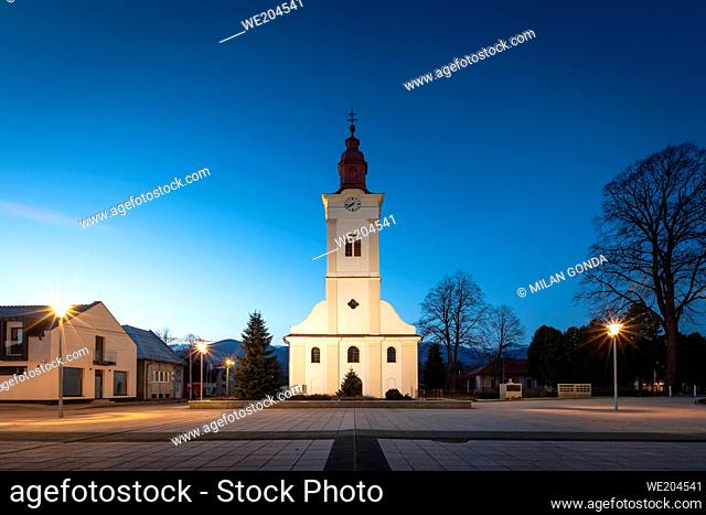 Church in the main square of Sucany, Slovakia