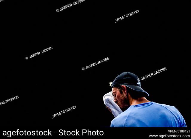 German Maximilian Marterer looks dejected during a singles semi final match at the European Open Tennis ATP tournament, in Antwerp, Saturday 21 October 2023